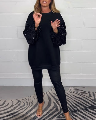 Sort sweater i afslappet pasform