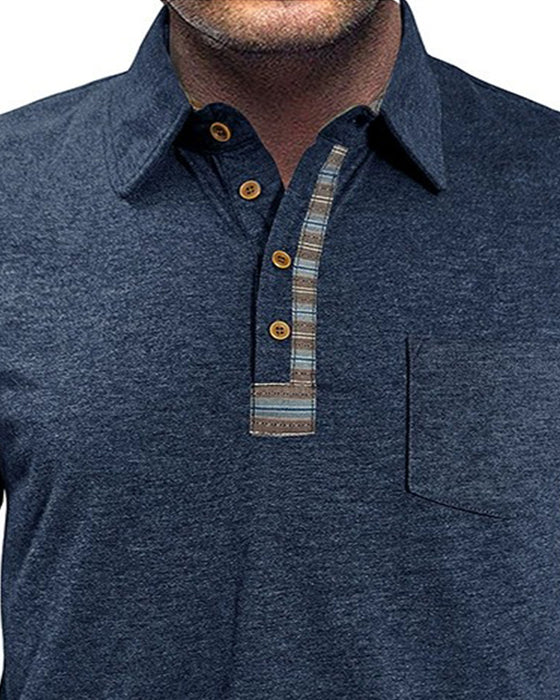 Bluse Herre Knap Revers Polo
