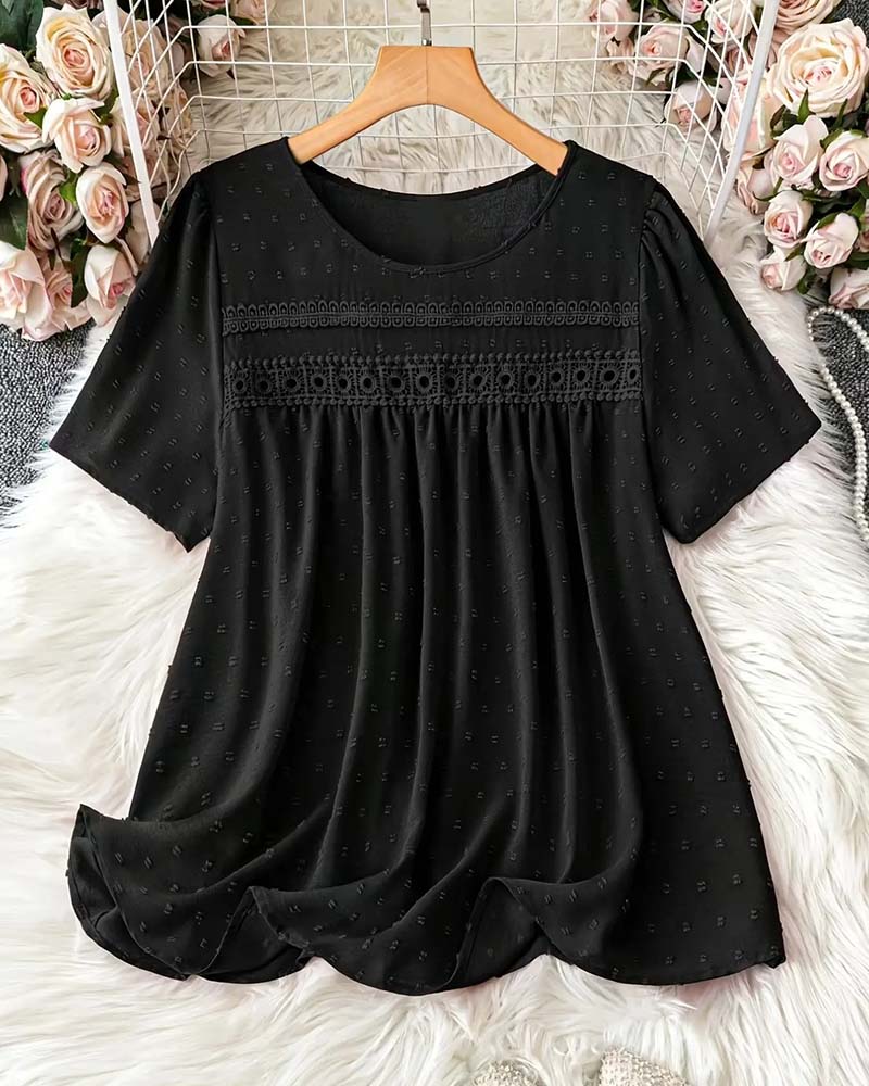 Bluse Rundhalset Mode Casual