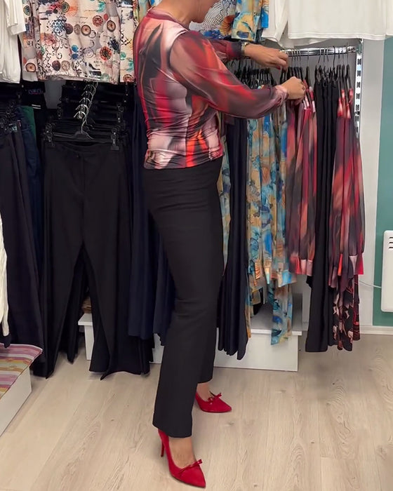 Bluse elegant langærmet print