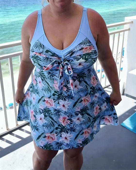 Badedragt med afslappet print og to dele