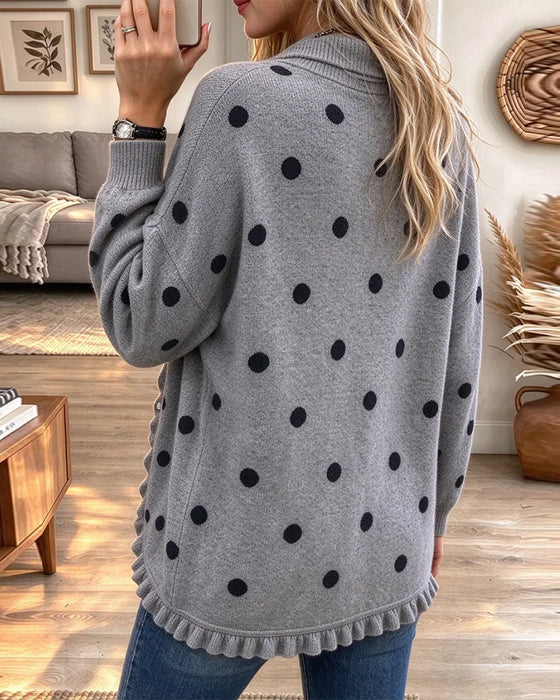 Cardigan Revers Rysjer Prikket
