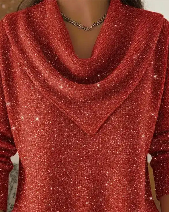 Pullover Mock Hals Casual Lang Ærme
