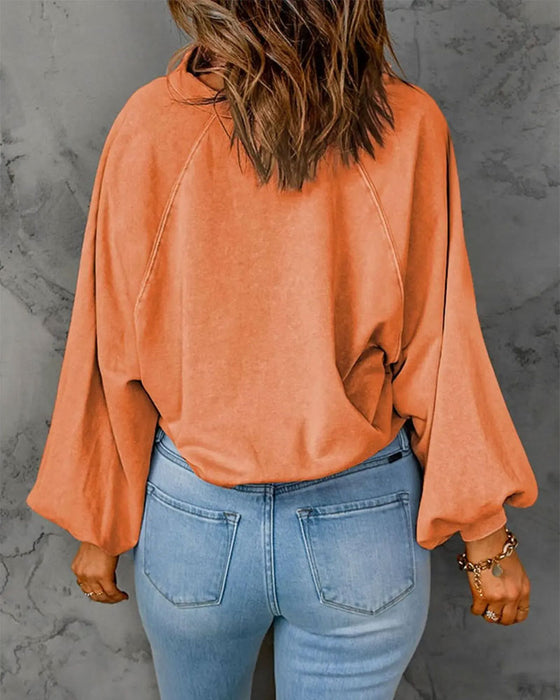 Sweatshirt Slag Knap Ensfarvet