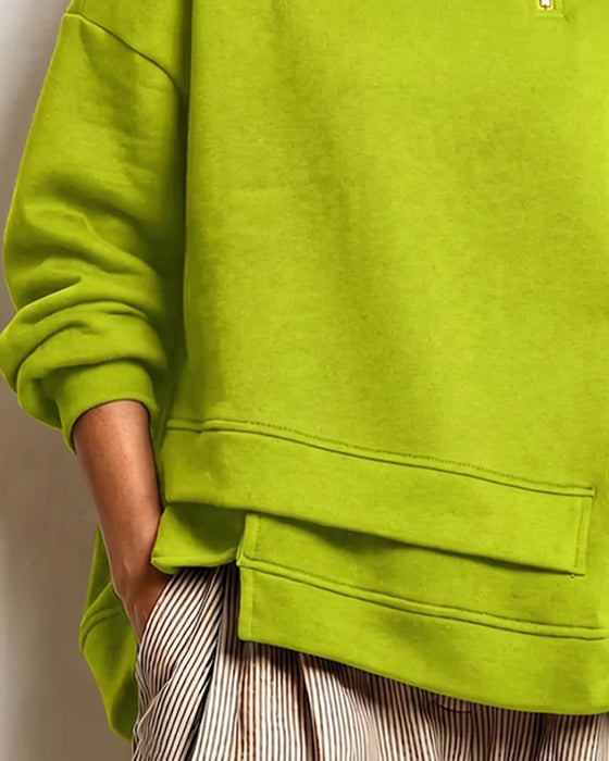 Sweatshirt Turtleneck Lynlås Uregelmæssig