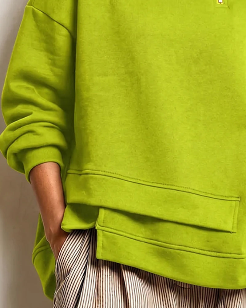 Sweatshirt Turtleneck Lynlås Uregelmæssig