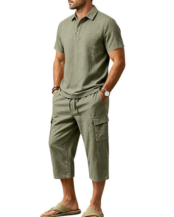 Set Polo Top Capri Bukser