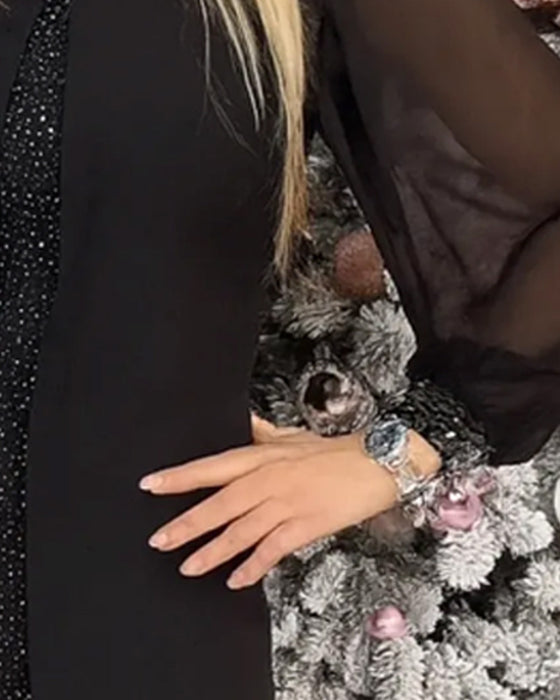 Kjole Faux To-Delst Moderne Rund Halsudskæring