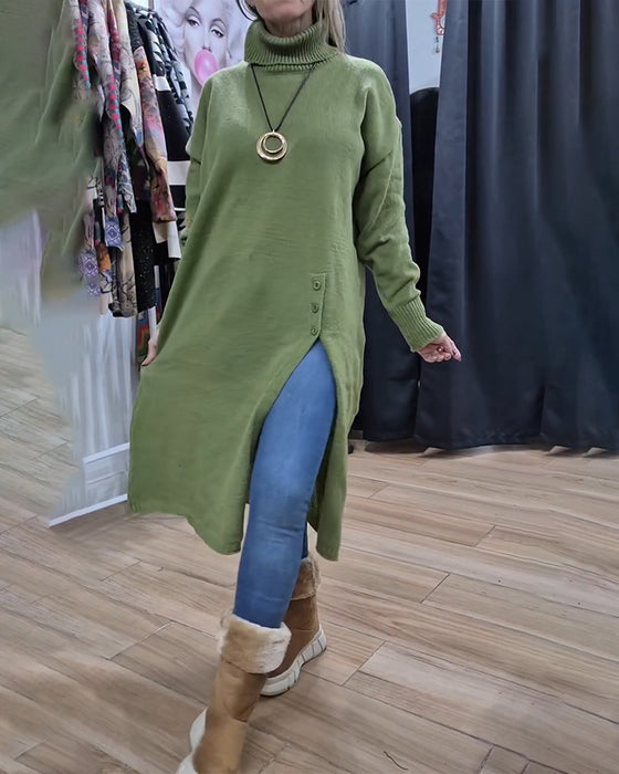 Pullover Turtleneck Knap Slids Lang