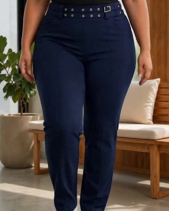 Bukser Stilfulde Høj Talje Slim Fit Lange