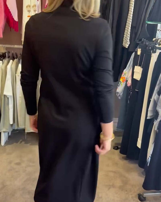 Kjole Geometrisk Stribe V-Hals Bodycon Midi