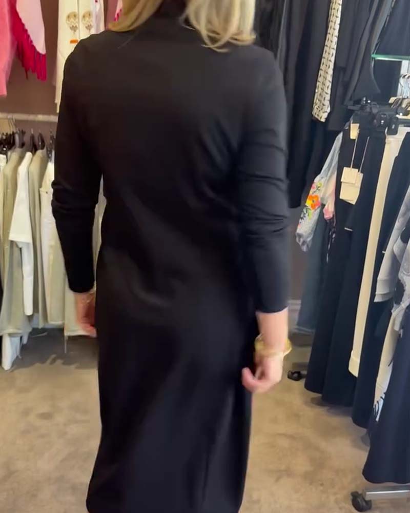Kjole Geometrisk Stribe V-Hals Bodycon Midi