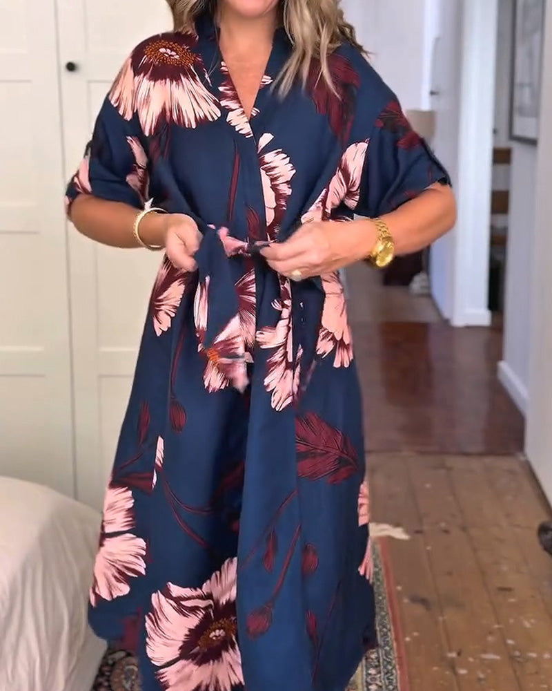 Kjole Blomsterprint Skjorte