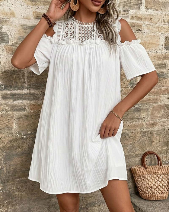 Kjole Udskæring Off-Shoulder Kort
