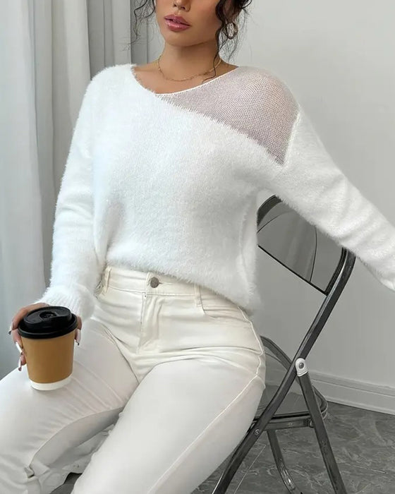 Moderigtig langærmet pullover