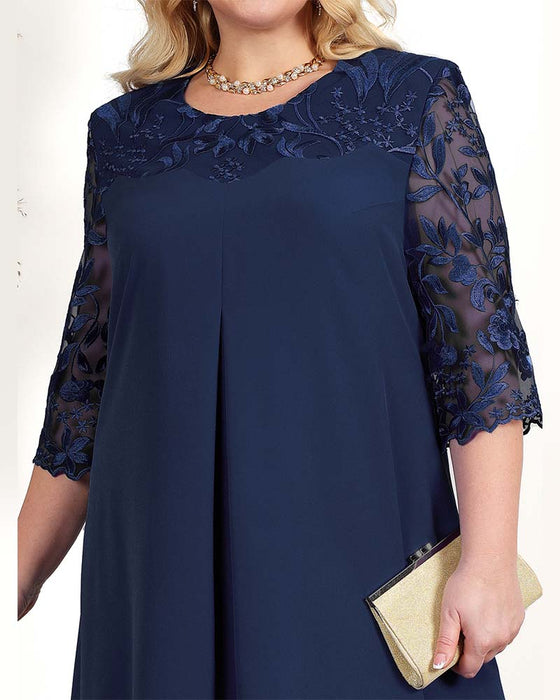 Kjole afslappet løs broderet chiffon