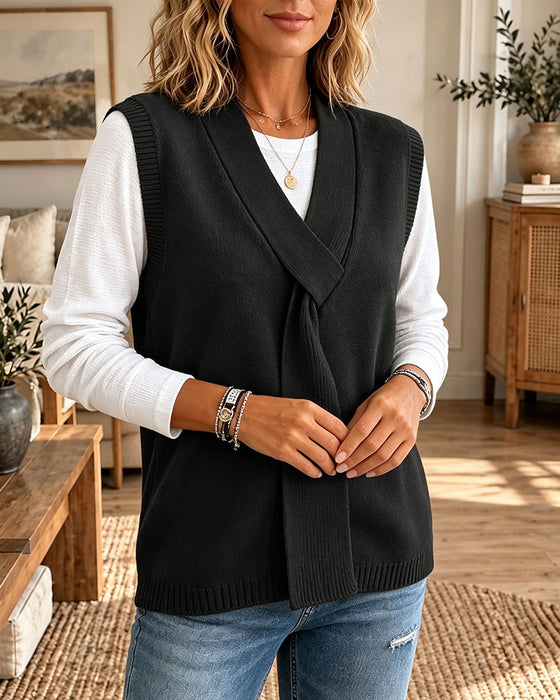 Vest Ærmeløs V-Hals Sweater