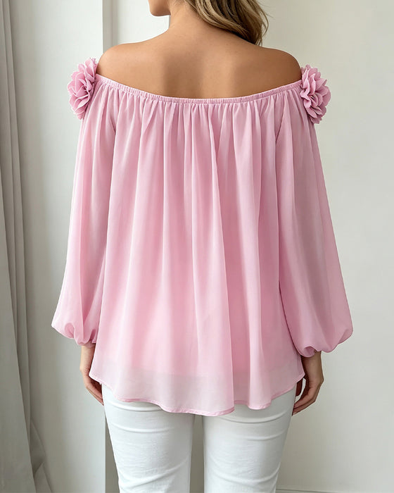 Top Off-Shoulder Roset Udstillet