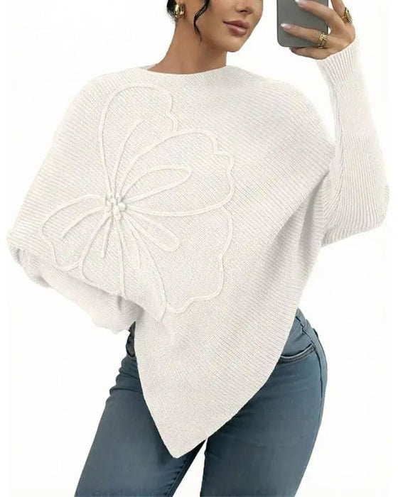 Pullover Stilfuld Blomstret Uregelmæssig