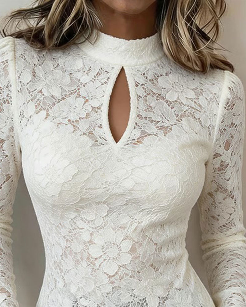 Top Lille Rullekrave Hul Blonde Slim-Fit