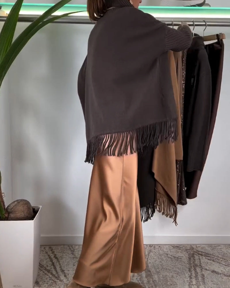 Turtleneck med frynsekant