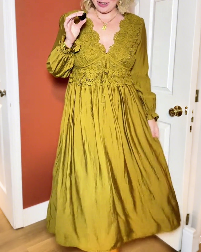 Kjole elegant v-hals blonde