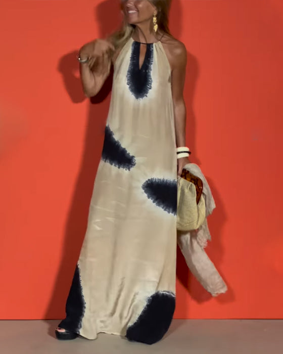 Kjole Ærmeløs Gradient Halterneck