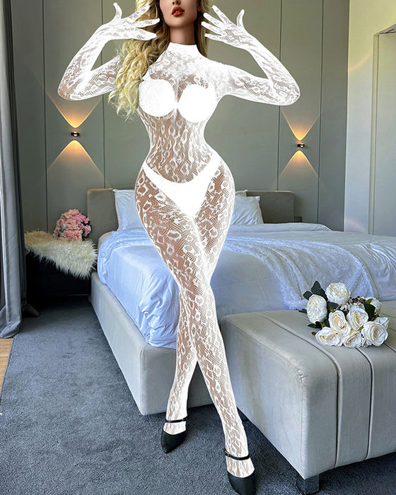 Undertøj Langærmede Enkeltdelte Fiskenetstrømper