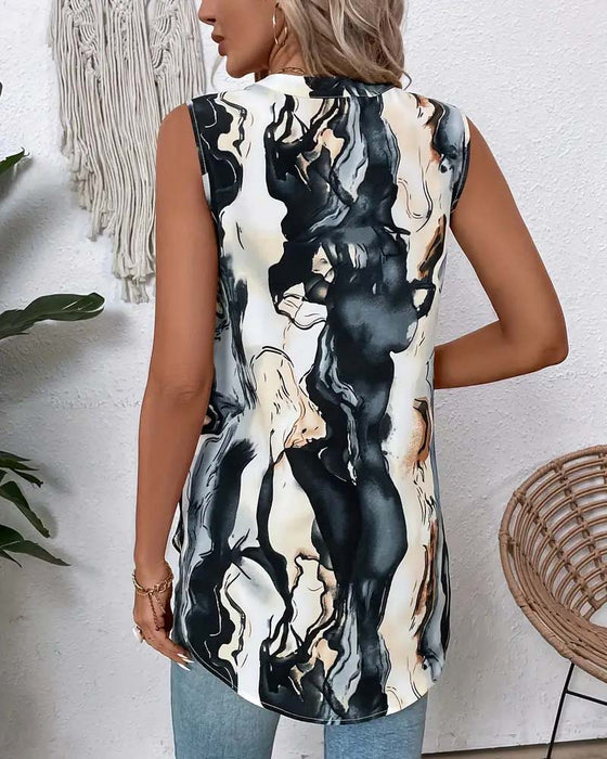 Bluse Blækmaleritryk