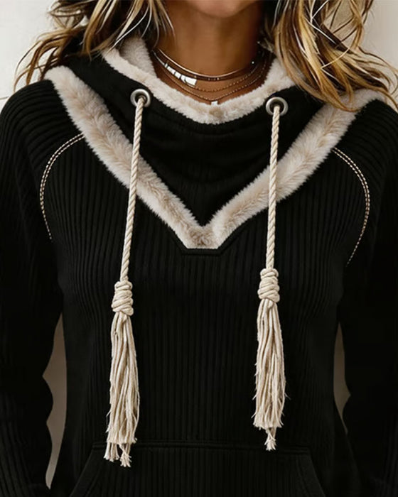 Hoodie Luftig Patchwork Casual