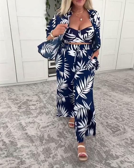 Badedragt Tre-Delt Hawaiiansk Print