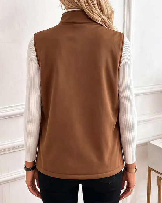 Cardigan Polstret Polar Fleece Åben Foran