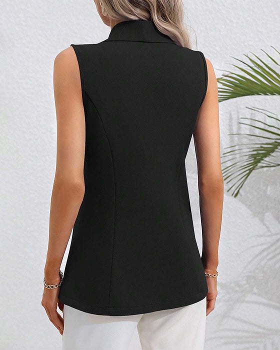 Enkeltknap Ærmeløs Cardigan Frakke