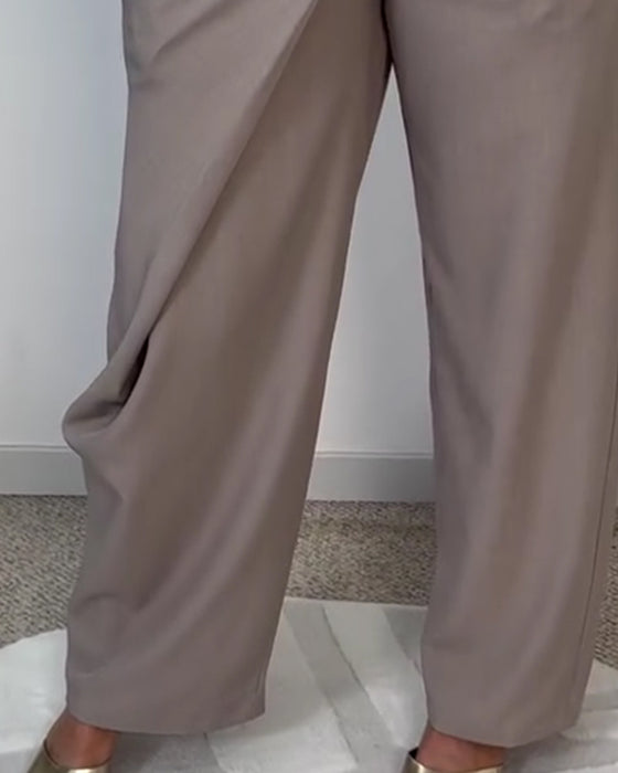 Bukser Casual Ensfarvet Asymmetrisk