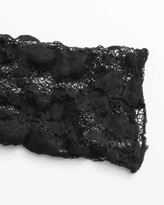 Bodysuit Rundhals Langærmede Kniplinger