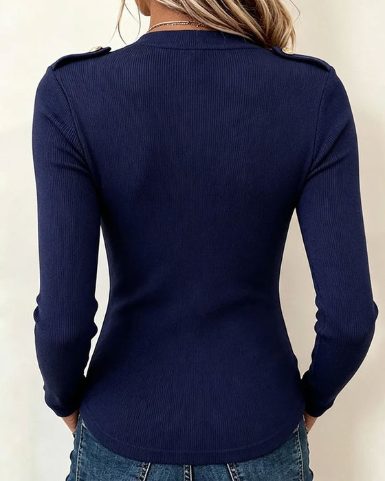 Top V-Hals Bindebånd Casual