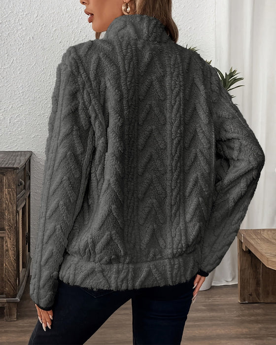 Sweatshirt Revers Lynlås Foran Ulden