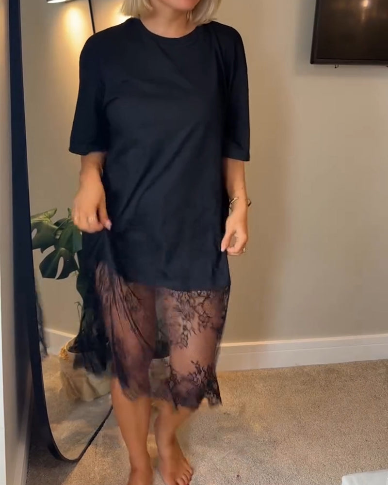 Kjole Rundhalset Mode Casual
