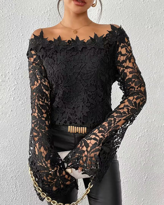 Moderne Skulderfri Hæklet Bluse