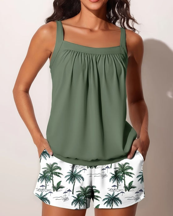 Tankini Tropisk Palme Træ Tryk