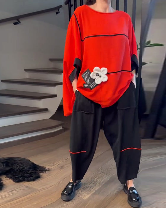 Sæt Løse Bloomers Casual Farveblokering