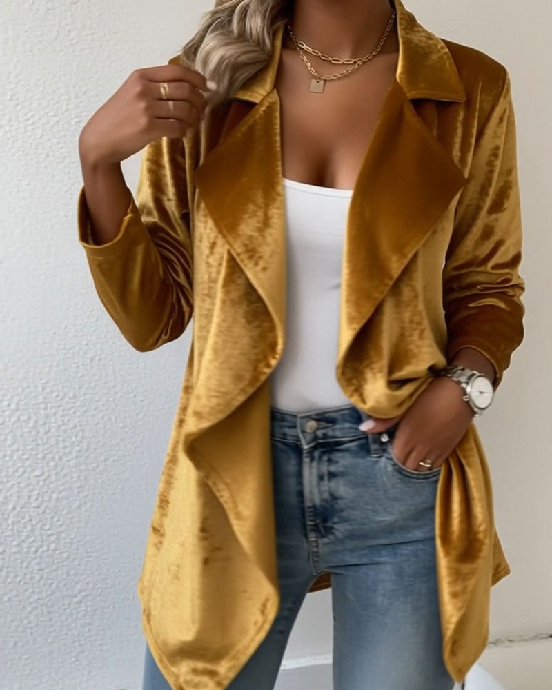 Frakke Uregelmæssig Jakkeslag Fløjl