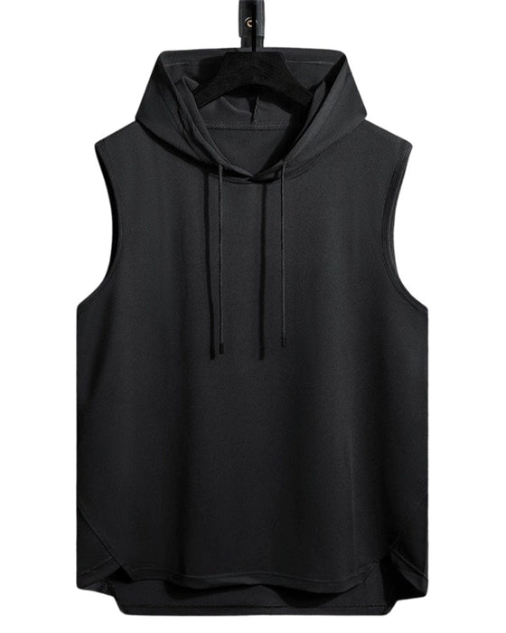 Tank Top Hætte Snørebånd Ærmeløs Sport