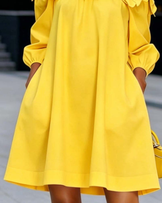 Kjole Off-Shoulder Blomstret Accent