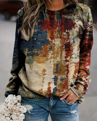 Top Vintage Trykt Afslappet