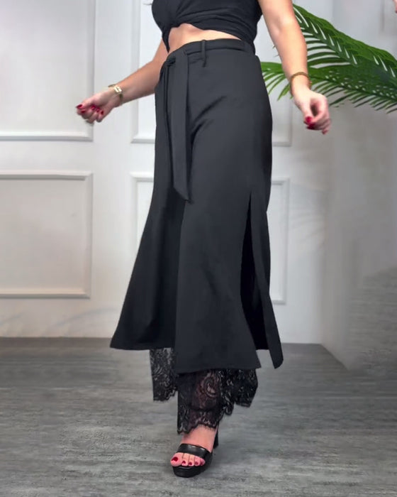 Bukser Med Spetskant og Slids