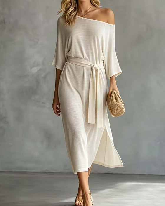 Kjole Off-Shoulder Bindebånd Slids