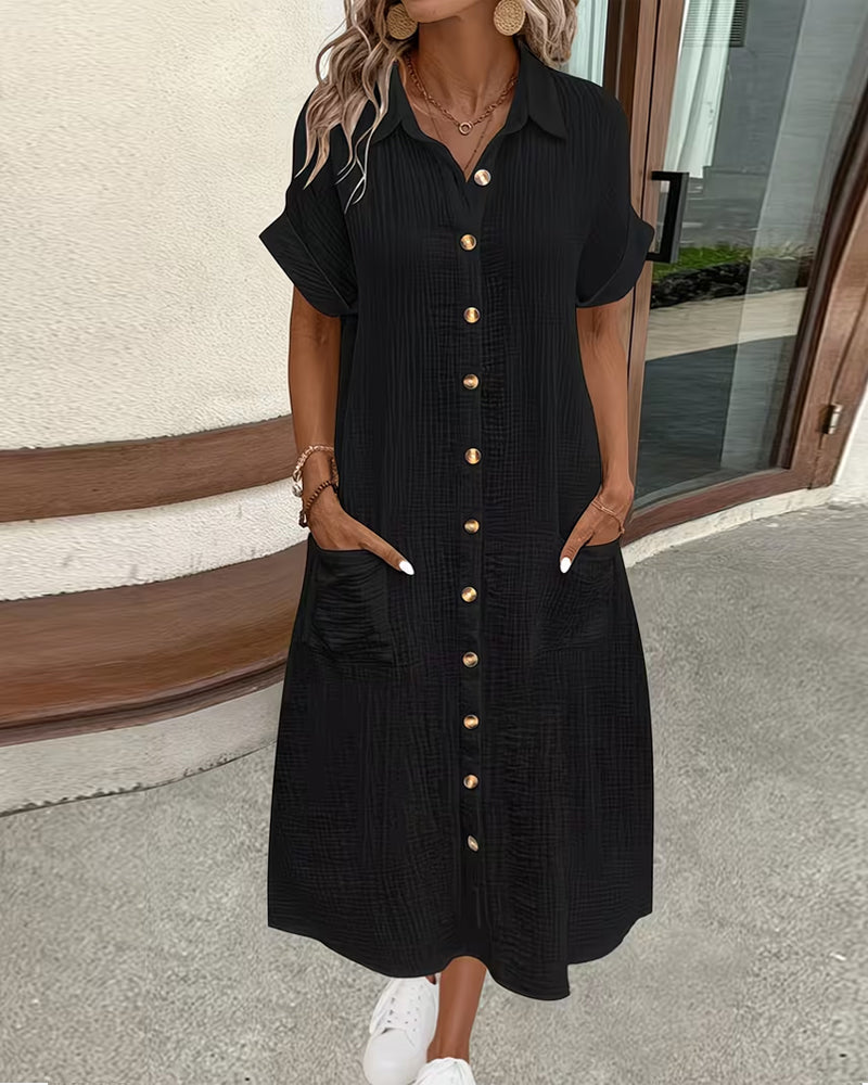 Kjole Poloskjortestil Lomme