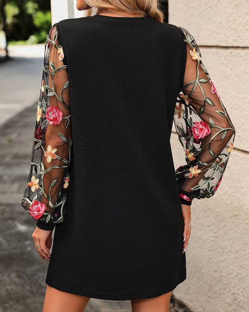 Kjole Mesh Broderi Stumpearbejde