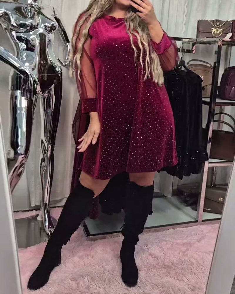 Kjole Mesh Langærme Elegant